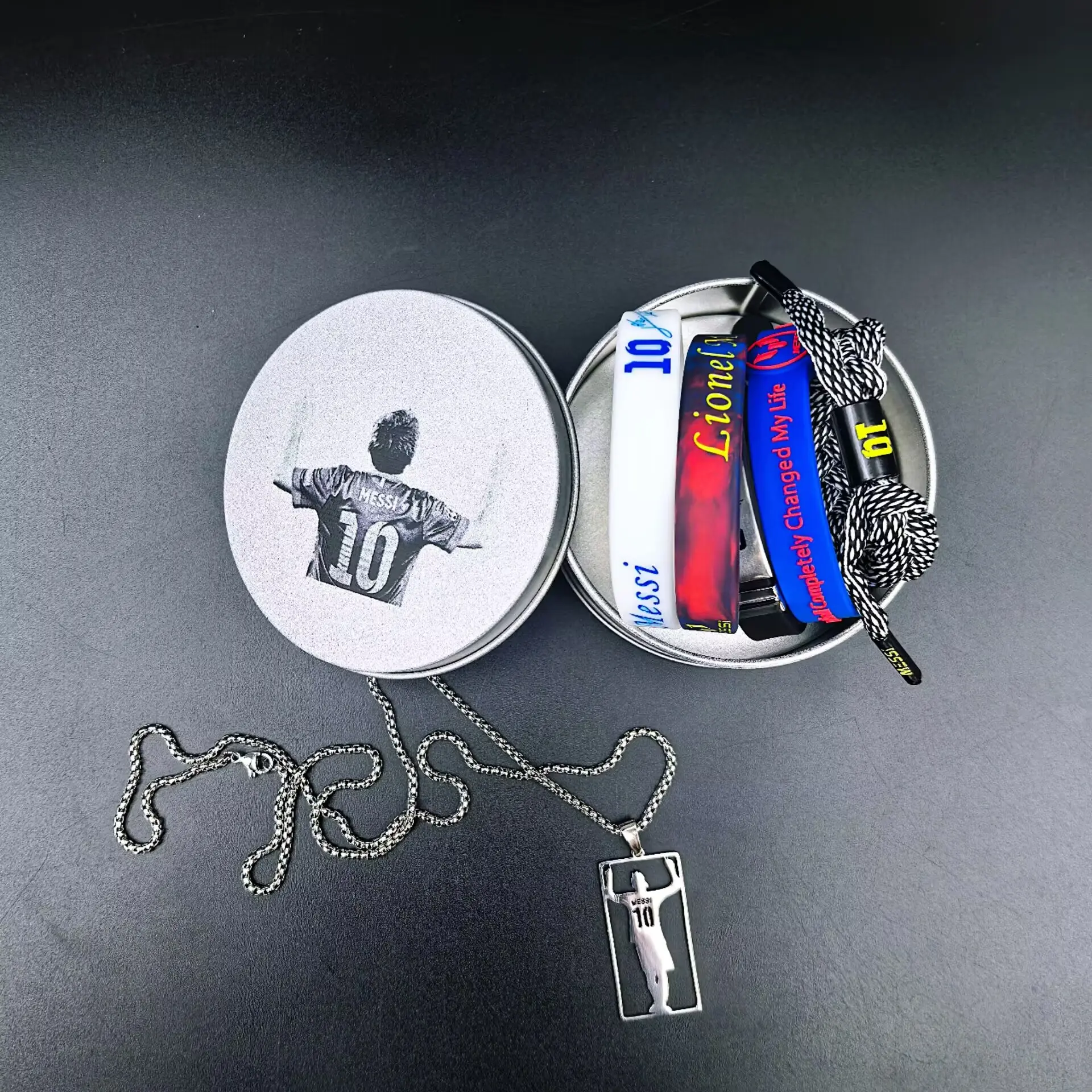 Lionel 10 Goat Soccer Star Fan Gift Set - Fans Choice Wristband, Bracelet, Necklace for Premier League Sports Enthusiasts