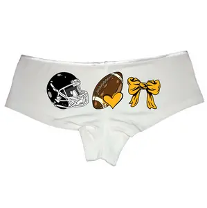 Football Mom Panties, Pittsburgh Cheer Mascot Bow Design, Coquette Aesthetic, Personalized School Name & Colors, Cute Women's Football Season Underwear, Perfect for Game Day, Support Your Team with Style & Comfort Womenswear Lady