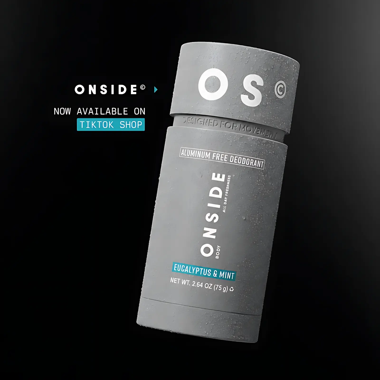 ONSIDE High Performance Deodorant | Aluminum Free | 48-Hour Odor Protection | Dermatologist Tested | Gentle on Skin, Built for Active Lifestyles | Santal Leather & Eucalyptus Mint | Performance Care
