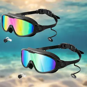 2 Pack Rantizon Swim Goggles , Wide View Anti Fog&UV Swimming Goggles for Audlt, No Leaking Swim Glasses for Men Women Kids