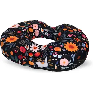 Floral Donut Pillow for Hemorrhoids Seat Cushion for Tailbone Pain Relief - Flower Home Office Chair Cushion for Long Sitting Work - Memory Foam Car Seat Cushions for Driving Butt Pain Pressure Relief