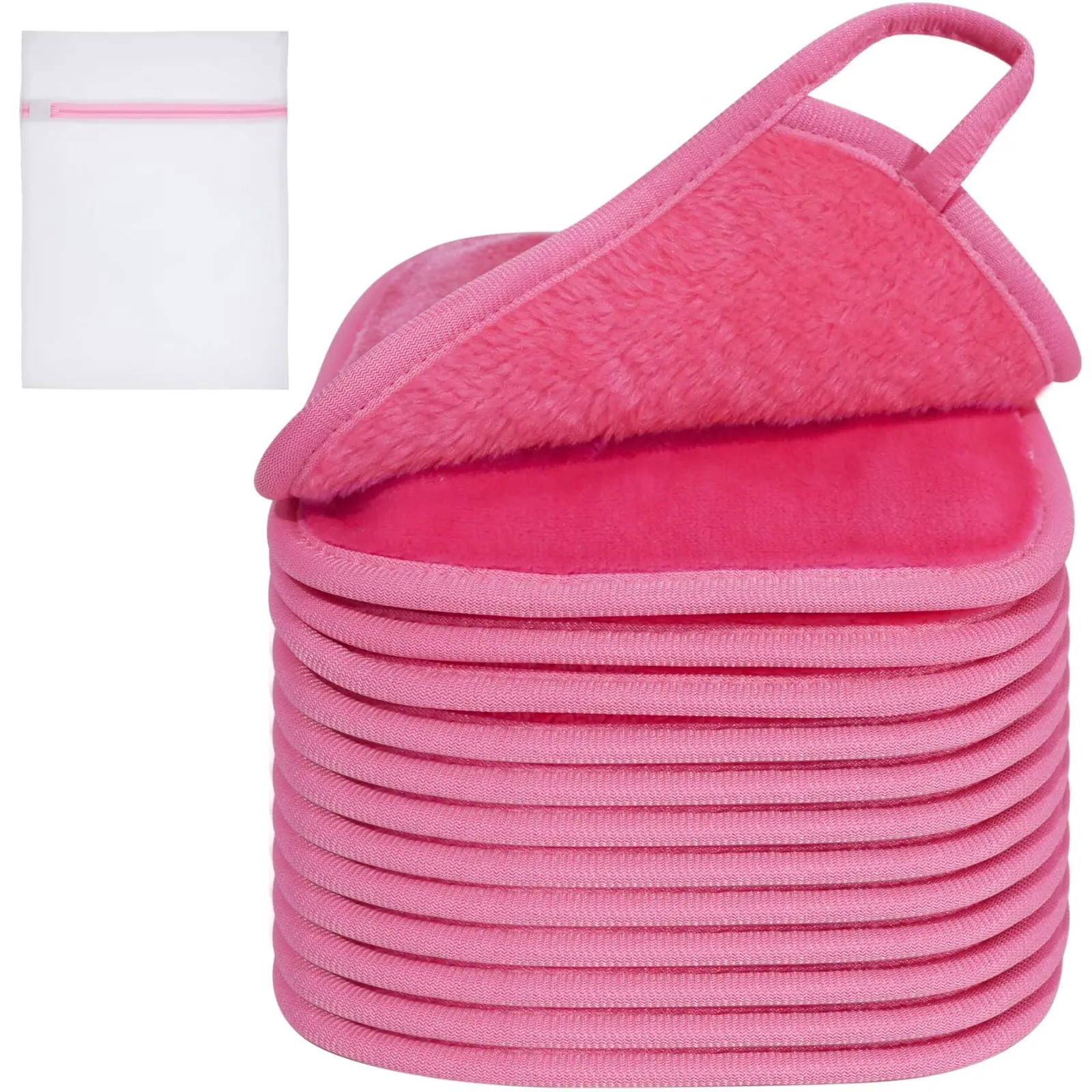 Makeup Remover Cloth, Reusable Makeup Remover Pads Washable Travel Bag, Microfiber Makeup Removal Face Wash Cloths with, Gentle Soft