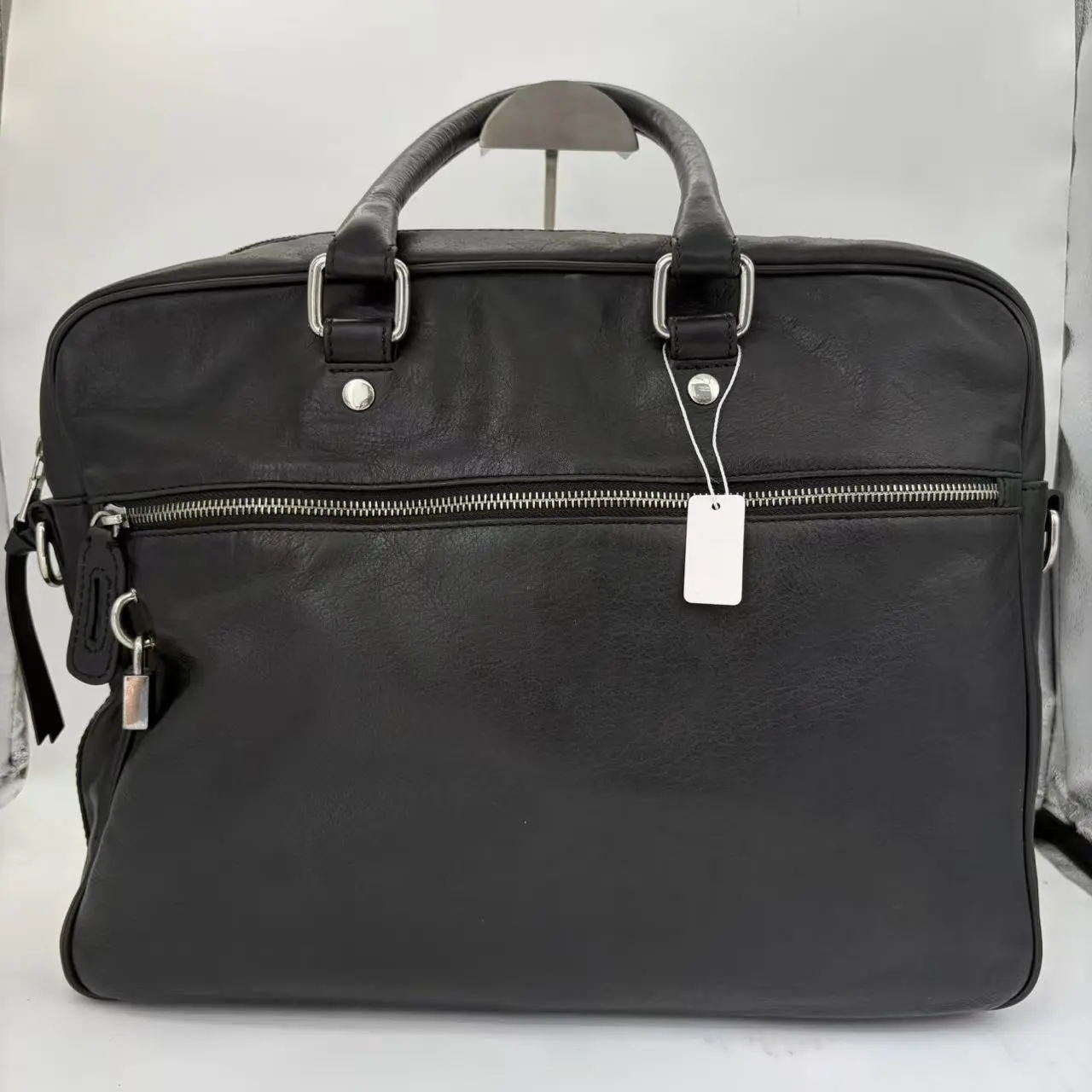 Pre-owned DOLCE & GABBANA men's genuine leather business briefcase