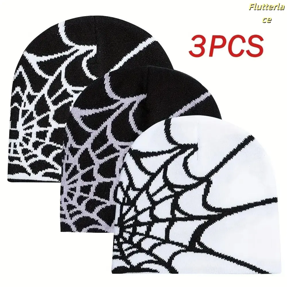 3-Pack Winter Beanie Hats for Men & Women – Knitted Warm Hip Hop Gothic Streetwear Caps, Trendy Retro Beanies, Soft Comfortable, Daily Wear, Outdoor, Travel Essentials summerwins