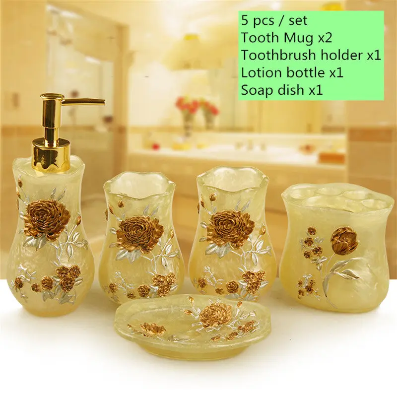 Modern Beige Full Bathroom Accessory Set - Stylish Home Decoration, Practical Bathroom Gadget