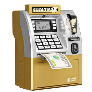 US.Curated Smart ATM Machine Piggy Bank Electronic Digital Password Lock Coin Bank for Children Teens Cash Saving Educational Toy Gift