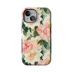 Casely iPhone 15 Case | The Garden Room | Painted Petals | Bold Protective Design | Compatible with MagSafe