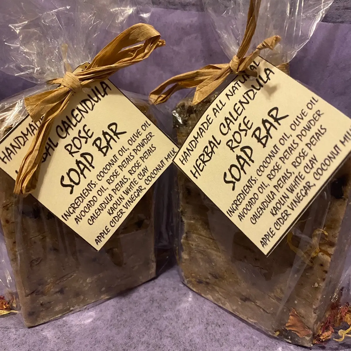 Herbal Calendula Rose soap bar Hydrating Organic Fragrance Free