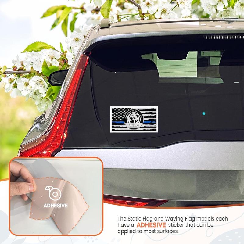 5 PCS Thin Blue Line Sticker Code 4, Thin Line Flag Car Decal, Police Support Stickers - American Flag Thin Blue Line Decal for Cars, Trucks, Windows, Laptops