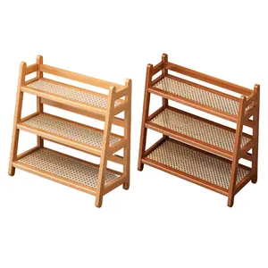 Syrup Bottle Display Stand Condiment Storage 3 Tier Bamboo Mug Holder for Vanity Countertop Pantry Desktop Bar Accessories