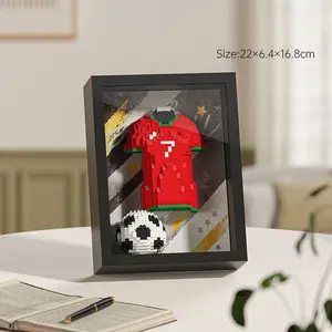 Football Team Jersey Building Blocks Set, Unisex Collectible Model Kit, Home Decor Gift, Perfect for Football Enthusiasts