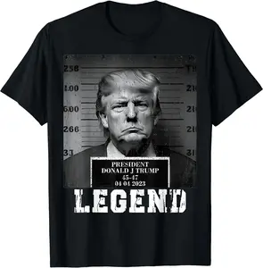 Trump 2024 Mugshot President Legend T-Shirt, Trump Tee Cotton Menswear