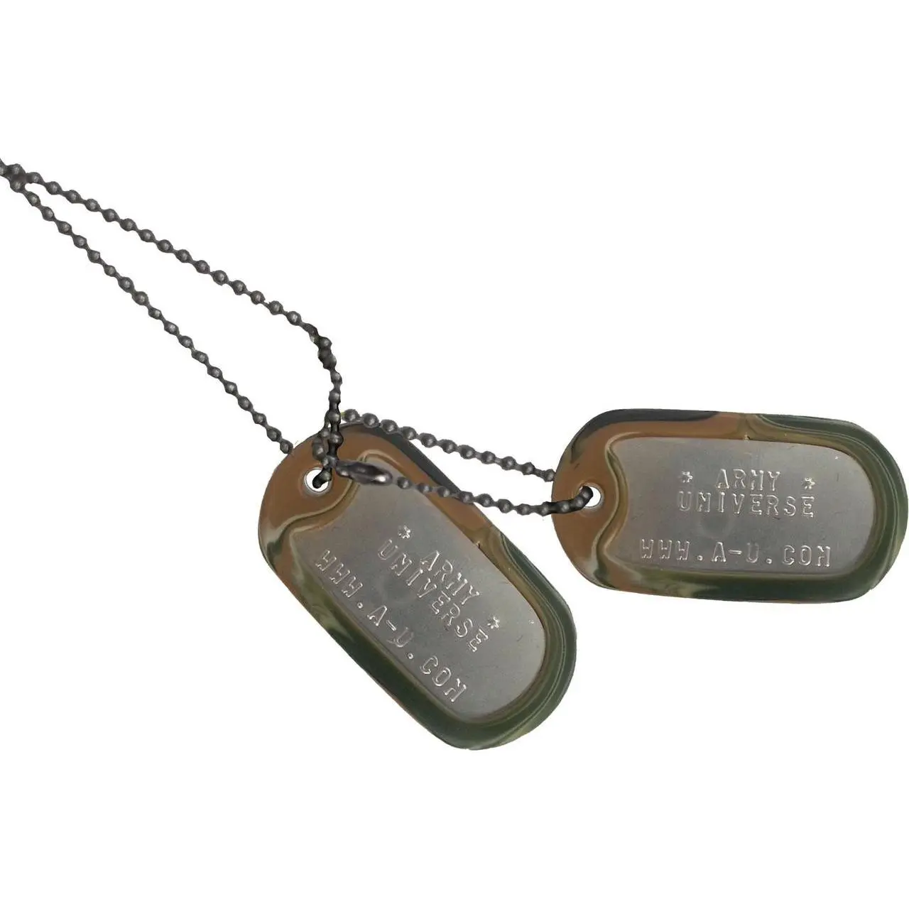Military Look Stainless Steel Dog ID Tags Set - Replacement Pet ID Necklace Complete with 2 Chains and 2 Silencers