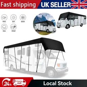 8.5x3m Trailer Cover - 210D Oxford Cloth Class C Rv Cover - Foldable Storage, Easy to Clean - Black - 8.5m3m