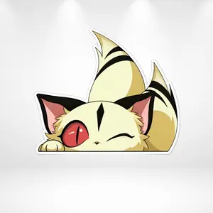 Kirara Peeker Sticker, Inuyasha Anime Cat Vinyl Decal, Cute Kilala Waterproof Laptop Car Sticker