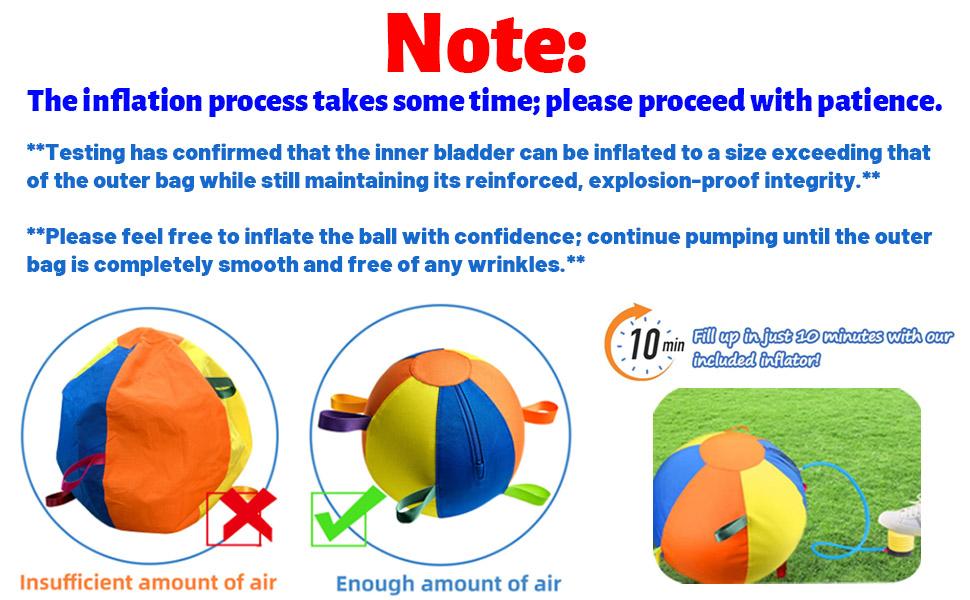 Jumbo Inflatable Herding Ball for Dogs, Giant Durable Tear-Resistant Big Play Ball with Handle Cover & Air Pump for Outdoor Exercise & Interactive Play