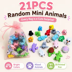21PCS Random 3D Printed Mini Animals Gift Bag Set