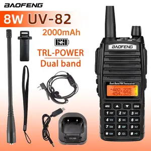 Baofeng Uv82 8w Walkie Talkie, Dual Button Communication, Vhf/uhf Dual Band, High Power, Long Range, Ideal for Hiking and Construction