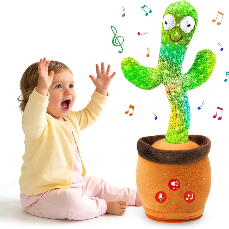 Halloween Fall Gift Baby Toys Dancing Talking Cactus Toy, Boys Girls Interactive Gifts Mimicking Singing Repeating Cactus, Toddler Toys Stocking Stuffers for Grandkids with Exclusive Songs