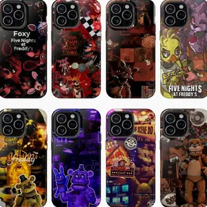 FNaF 2 Phone CaseBonnie Foxy Chica Freddy phone case – Horror Game Aesthetic – F-Fi.ve N-Nights 4t F-Fred.dy's Two-In-One Drop-Resistant Mobile Phone Case Protection, Shockpr