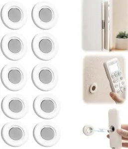 10 Pack Magnetic Remote Control Holder, Self-Adhesive Wall Mount for TV, AC and Other Remote Devices