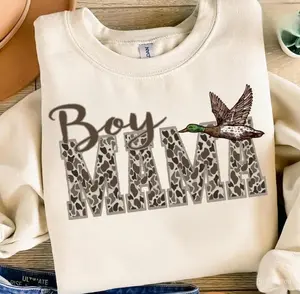 Camo Boy Mama Sweatshirt , Boy Mama Duck Shirt, Duck Camo Shirt, Camo Mama Hoodie, Old School Camo Shirt, Gift For Her, Everyday Comfortable Top-women's shirts-mama shirts gift