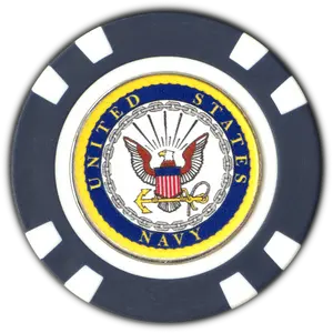 Officially Licensed U.S. Navy Poker Chip Ball Marker