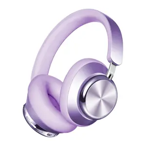 Wentronic Y03 Bluetooth Headphones Wireless Active Noise Cancelling Over Ear Headphones 48 Hours Playtime High Sound Quality 6 EQ Music Mode Headphones with Soft Ear Cushion - Purple