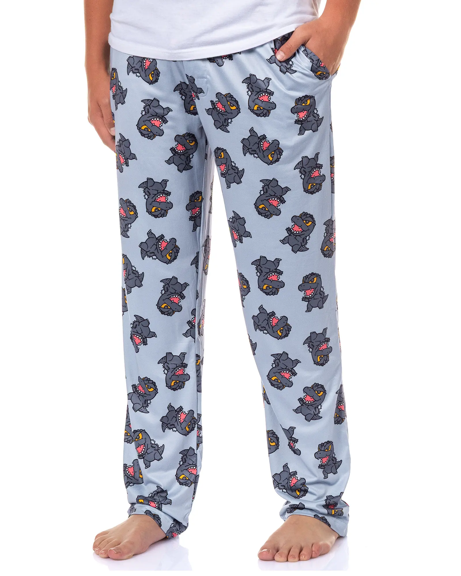 Godzilla Pajamas Men's Chibi Character AOP Lounge Sleep Pajama Pants