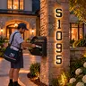ISUNMEA 9-in Solar-Powered LED House Numbers-Modern ABS Exterior Address Signs, Eco-Friendly Outdoor Lights with Easy Install, Waterproof IP44, Dustproof, Easy Reading for Home Improvement