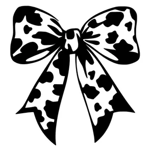 Cow Print Bow Decal/Sticker for Car Truck SUV Home Decor Cell Phone Laptop Tumbler Accessories