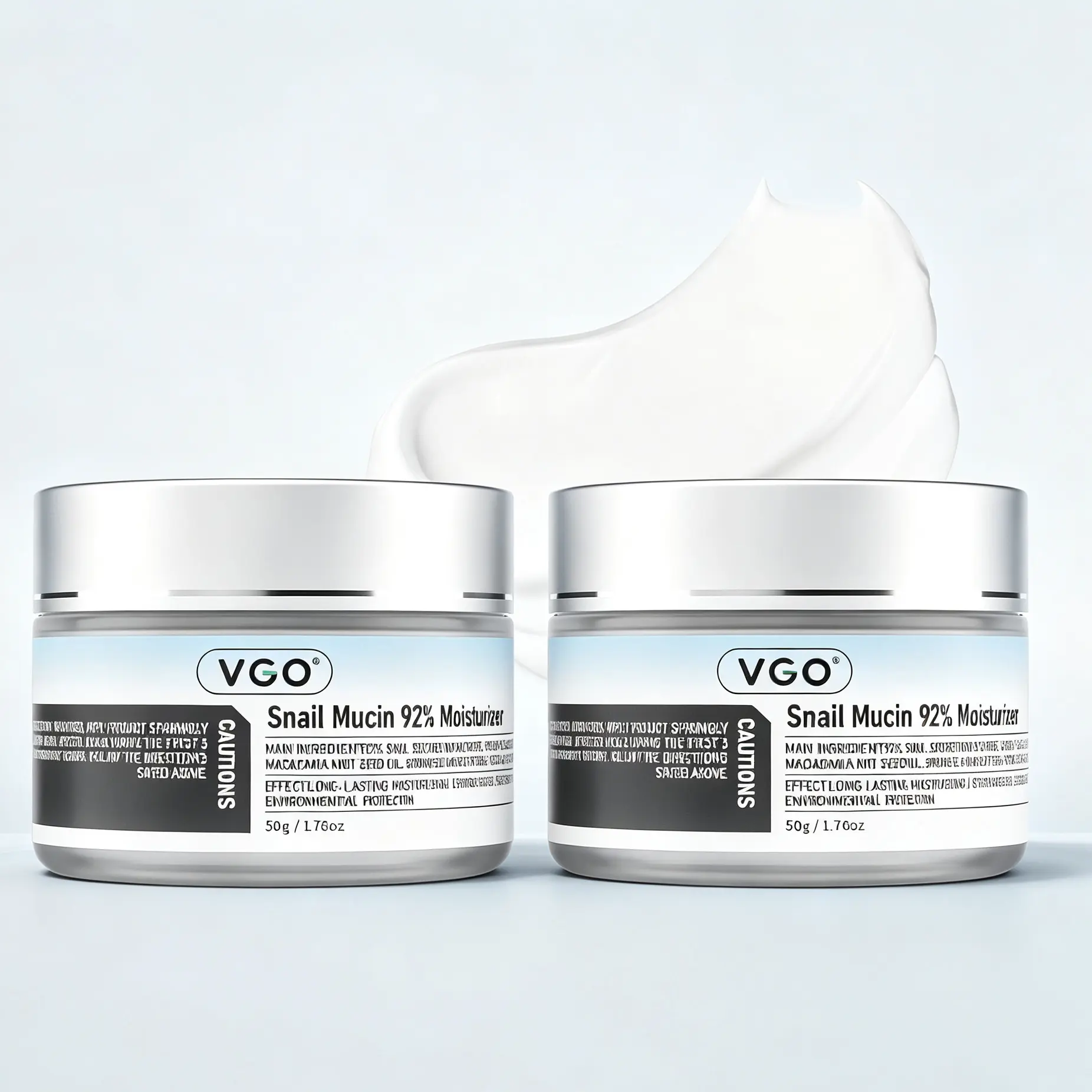 VGO Snail Mucin 92% Moisturizer Daily Face Gel Cream for Dry & Sensitive Skin, 50g / 1.76oz Cleanser Moisturizing Skincare-B