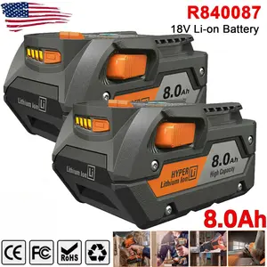 2025new 2PACK Genuine Battery for Ridgid R840085 8.0Ah Lithium Battery Rigid 18V R840087