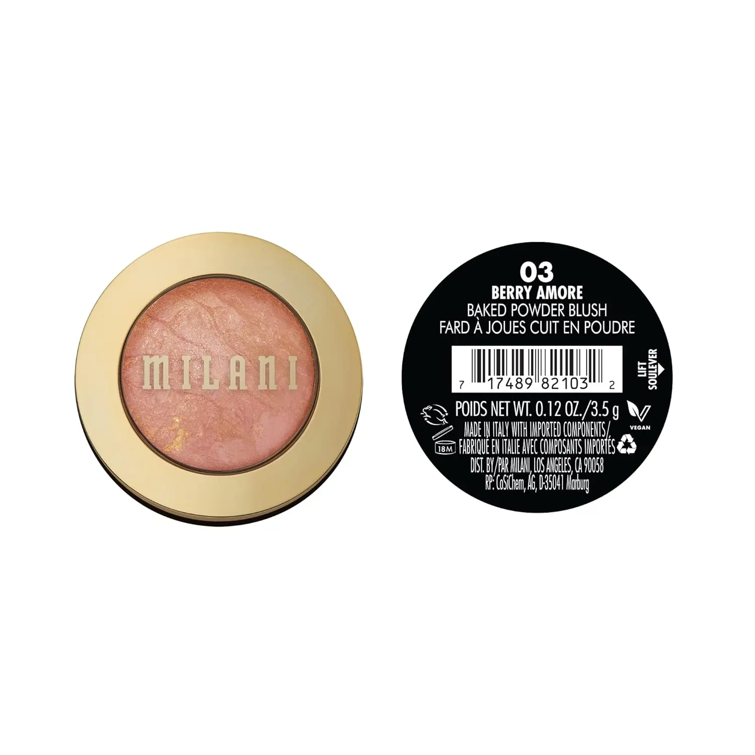 Baked Blush, Powder Blush for Cheeks, Cruelty Free Makeup - Shape, Contour & Highlight Face for a Shimmery or Matte Finish - Berry Amore