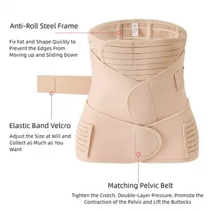 3 in 1 Postpartum Belly Support Recovery Belly/Waist/Pelvis Belt C Section Postpartum Belly Wrap Band Corset Waist Trainer