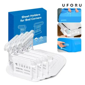 UFORU Straps Heavy Duty Adjustable Sheet Fasteners Grippers for Corners Anti-Slip Invisible Fitted Sheet Clips Suspenders Keep Sheets in Place Universal Fit for All Mattress Sizes Home Bedroom Bedding Accessories Easy to Install Bed Garter#SummerWins#DFYD
