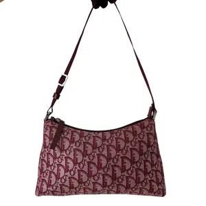 Pre-owned Dior canvas and leather Shoulder Bags CHRISTIAN Red Trotter Canvas Shoulder Pochette