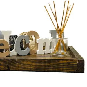 Handmade Rustic Serving Tray, Ottoman Tray, Rectangle Tray, Decorative Accent Tray Wood Wooden Racks Organiser