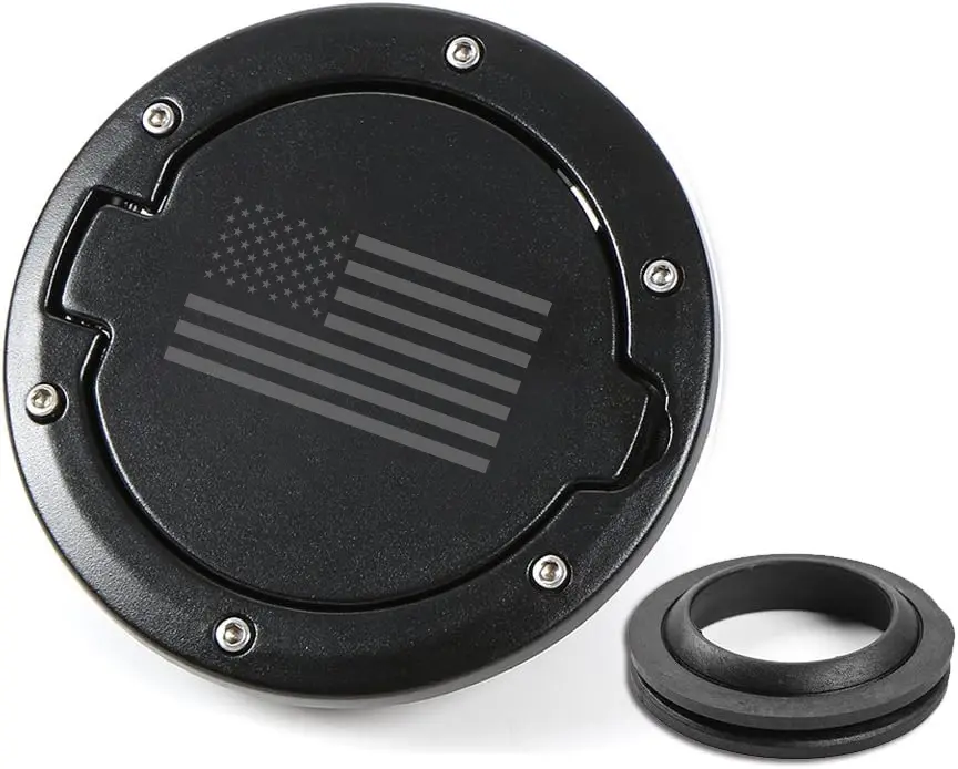 Fuel Filler Door Gas Tank Cap Cover Accessories for 2007-2017 Jeep Wrangler JK & Unlimited Sport Rubicon Sahara US Flag Design jeep gladiator accessory, Car Accessories