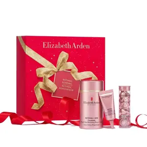 Elizabeth Arden Retinol Renewal 3-Piece Holiday Gift Set | Retinol + HPR Ceramide Serum Capsules, Water Cream, & Eye Cream for Smoothing Lines, Brightening, and Even Tone