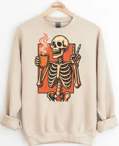 Skeleton Coffee Graphic Top