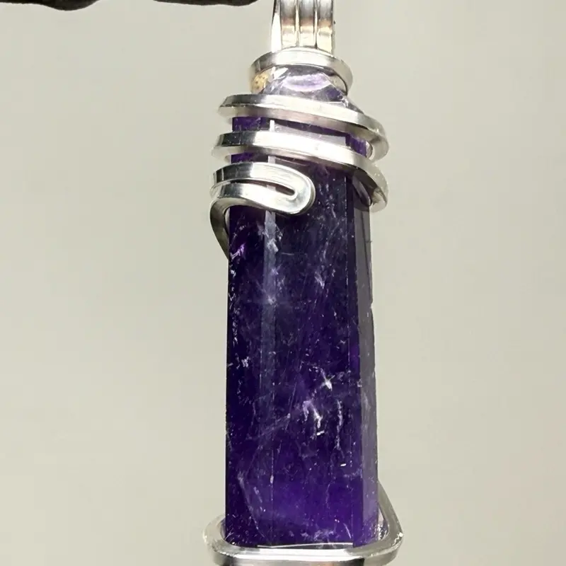Amethyst Sterling Silver PENDANT Unique Artisan Crafted Design 925