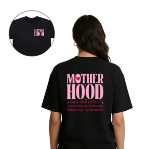 Unisex Double-Sided "Motherhood" T-Shirt, "Some Days I Rock It" Mom Life Slogan Casual Tee, Perfect Mother's Day Gift (Black/White)