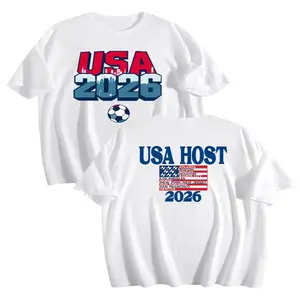 Casual Sporty Style Men's T-Shirt Usa 2026 Football World Cup Design Summer And Spring Wear Gift For Soccer Fans And Sports Enthusiasts