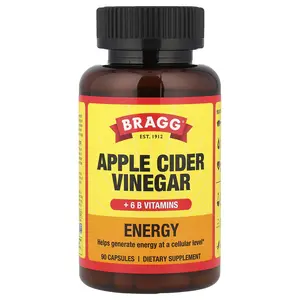 Bragg Energy, Apple Cider Vinegar + 6 B Vitamins, 90 Capsules Bragg Energy, Apple Cider Vinegar + 6 B Vitamins, 90 Capsules