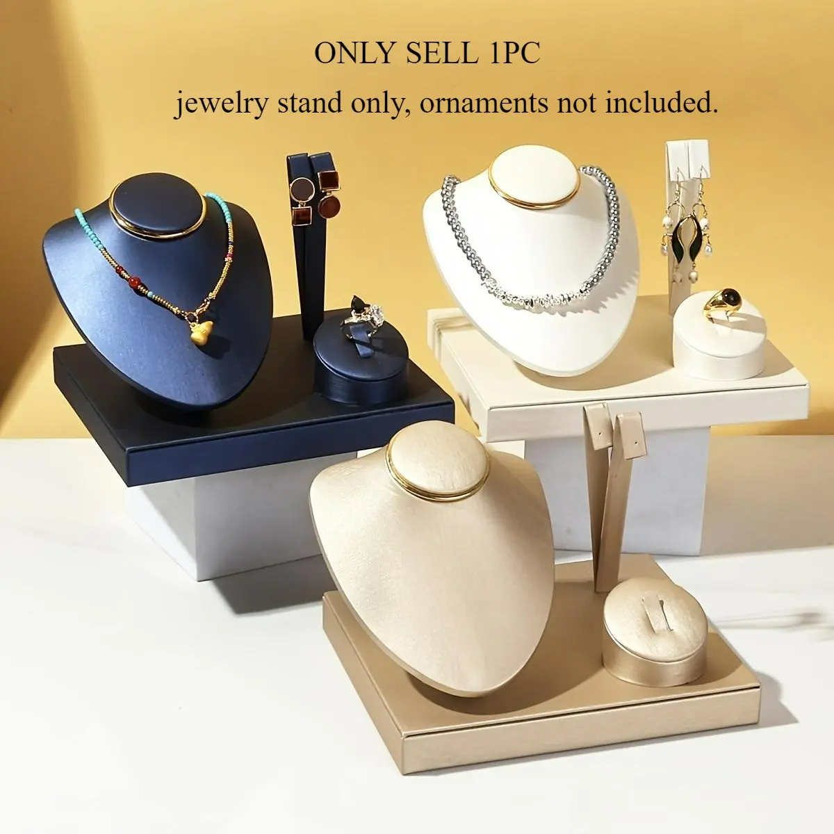 Elegant Fabric Jewelry Display Stand Set - Multi-Use Organizer, Accessory Holder for Rings, Bracelets, Necklaces & Earrings, Light Luxury Style, No Power Needed, Perfect for Home or Boutique Decor, Jewelry Towers, Earring Holder Organizer