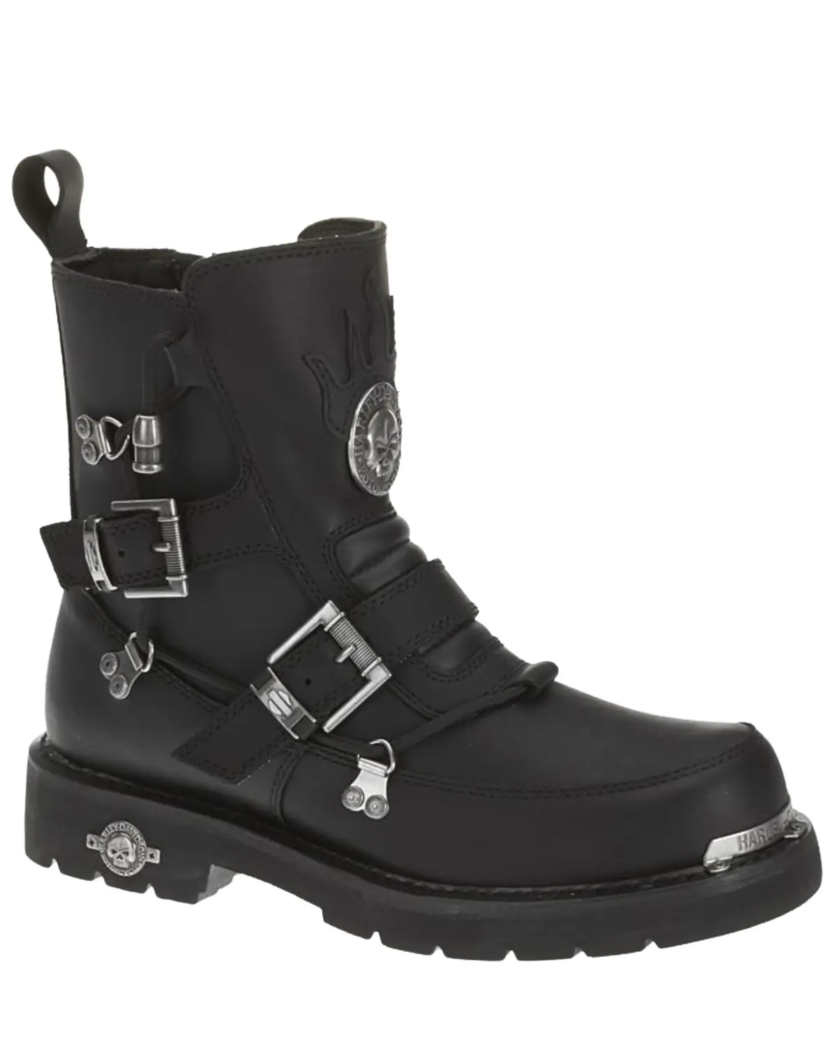 Harley Davidson Men's Men'S Distortion Skull Moto Boot Round Toe - D94167