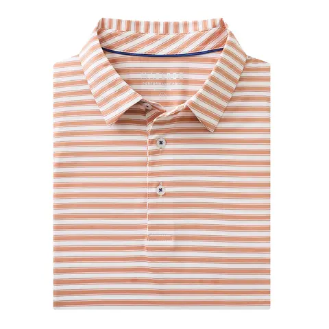 MAELREG Men's Striped Golf Polo Shirt Short Sleeve Moisture Wicking Lightweight Comfortable Performance Collared Casual Athletic Top