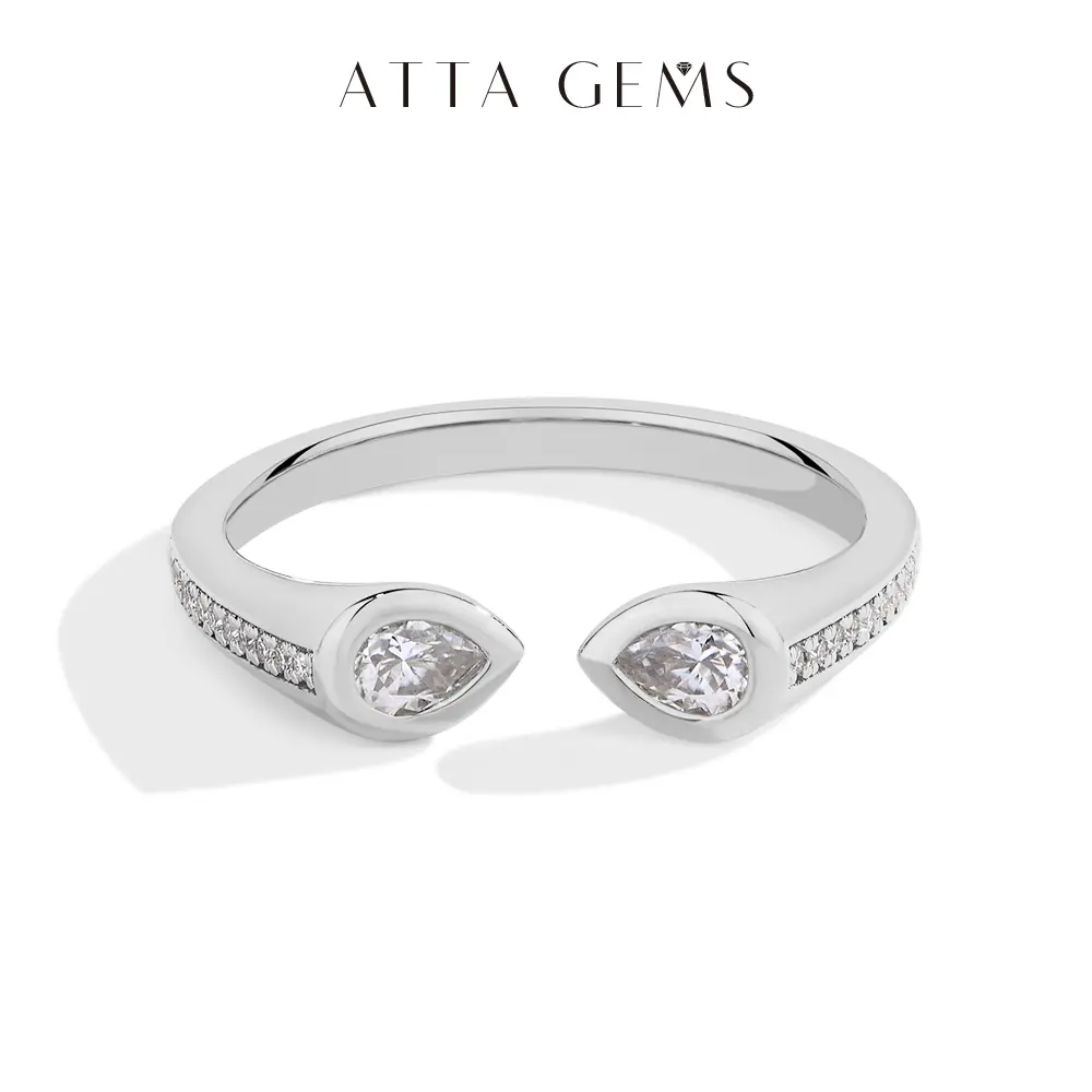 4x3mm Pear Cut Artificial Moissanite Solitaire Ring, Simple Design Band, Elegant Everyday Wear Jewelry R150 summerwins, Moissanite Wedding Ring, Rings tiktokshopbacktoschool