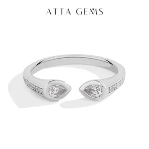 Simple Design 4*3mm Pear Cut Synthetic Moissanite ring Daily Wear Beautiful Jewelry R150